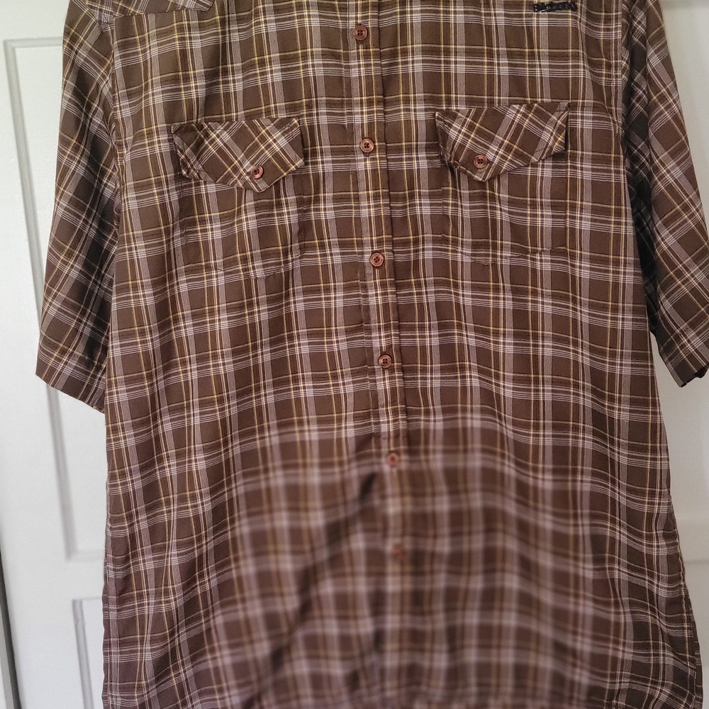 Billabong Brown Plaid Short-Sleeve Button-Down Shirt